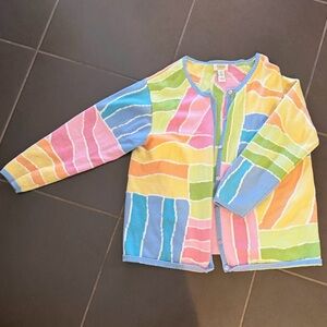 Talbots Multicolor Patchwork Sweater